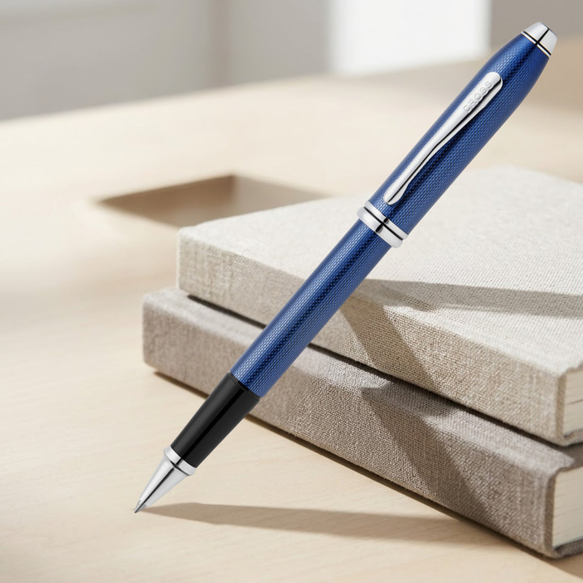 Cross Townsend Polished Translucent Cobalt Blue CT Roller Ball Pen AT0045-79