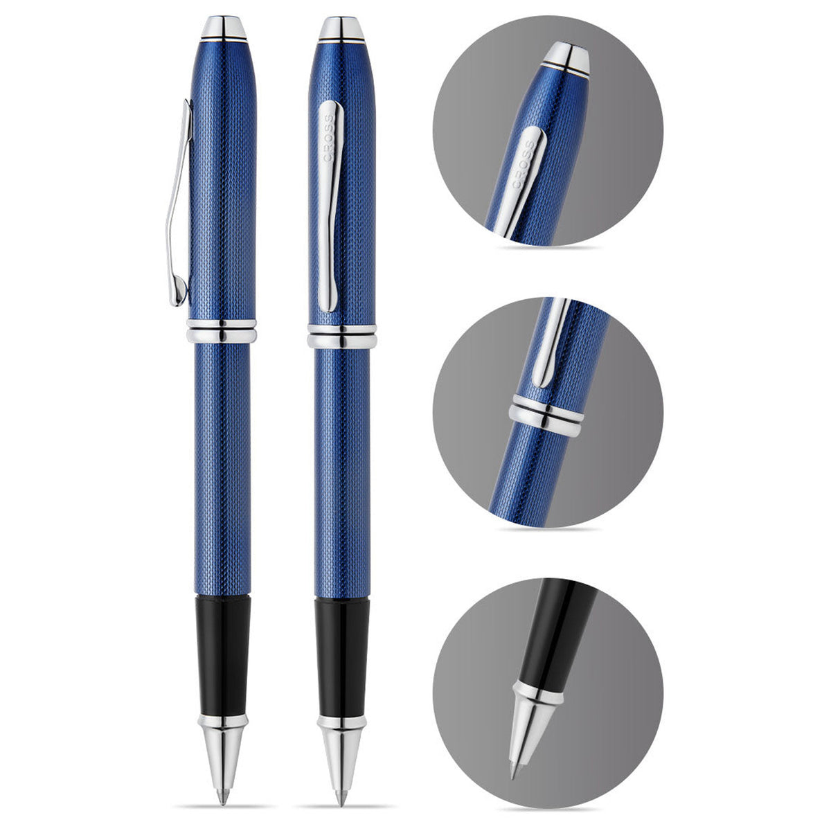 Cross Townsend Polished Translucent Cobalt Blue CT Roller Ball Pen AT0045-79