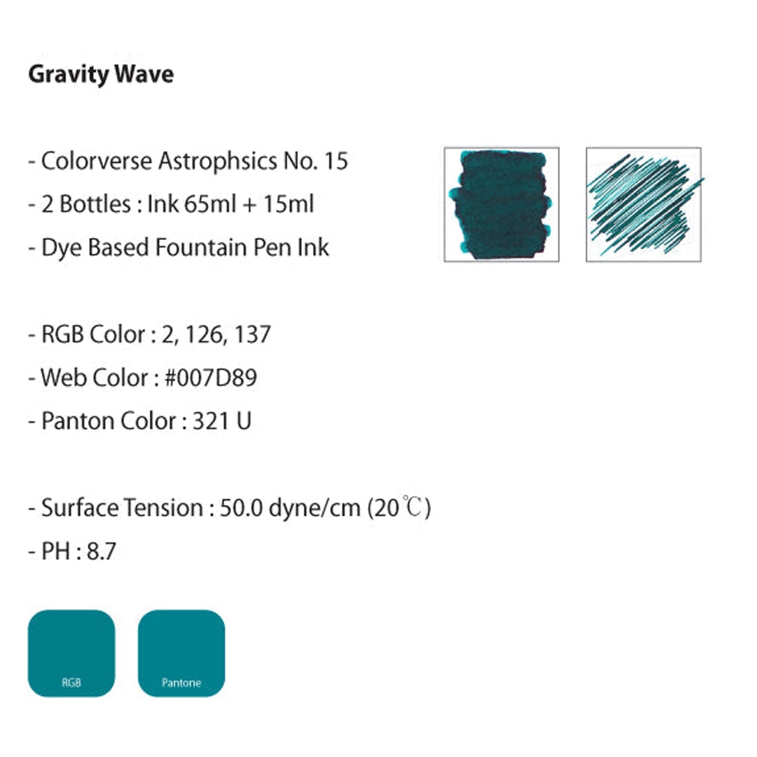 Colorverse Astrophysics Season 2 Ink Bottle Set (Gravity Wave - 65 ML/15 ML) A-15