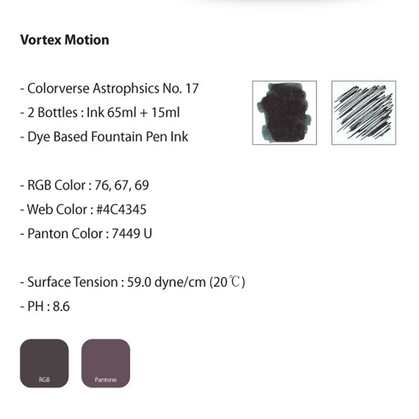 Colorverse Astrophysics Season 2 Ink Bottle Set (Vortex Motion - 65 ML/15 ML) A-17