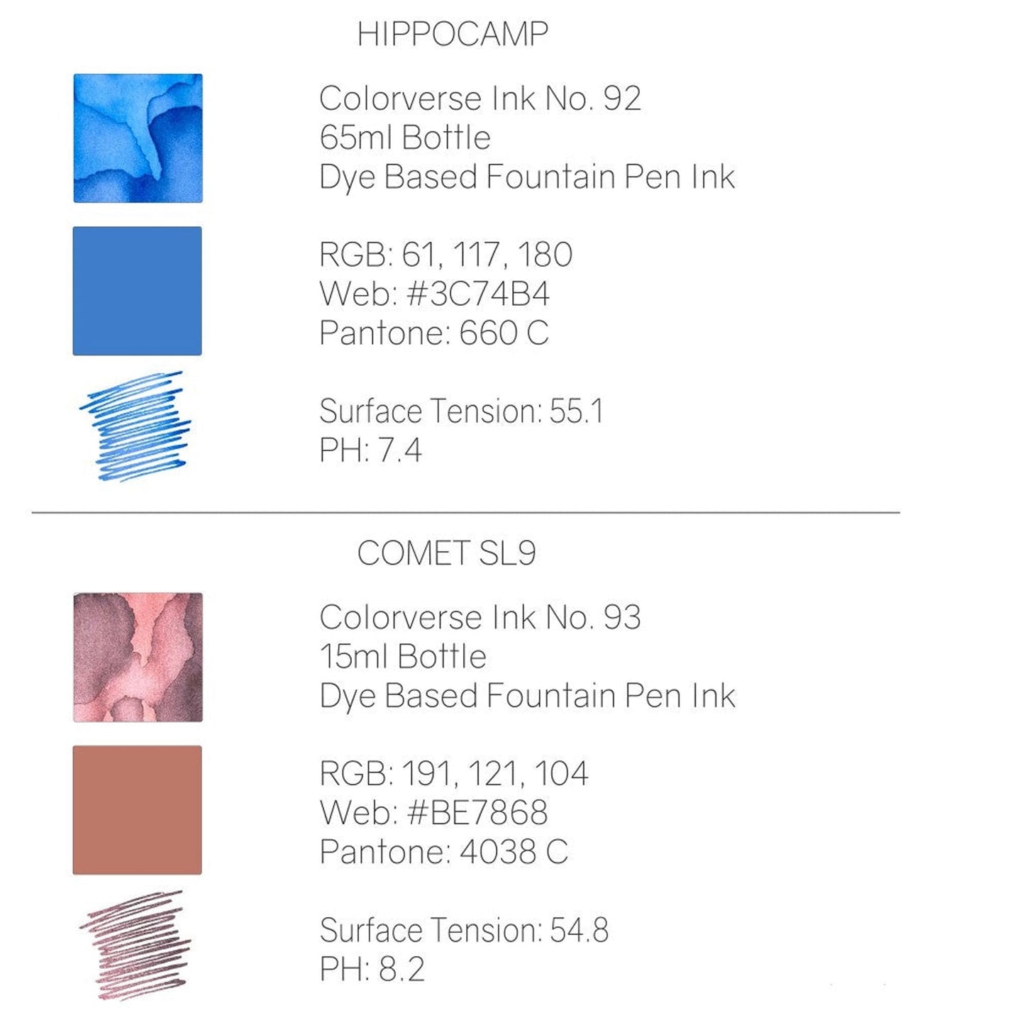 Colorverse Eye On The Universe Season 7 Ink Bottle Set (Hippocamp/Comet SL9 - 65 ML/15 ML) E-92/93