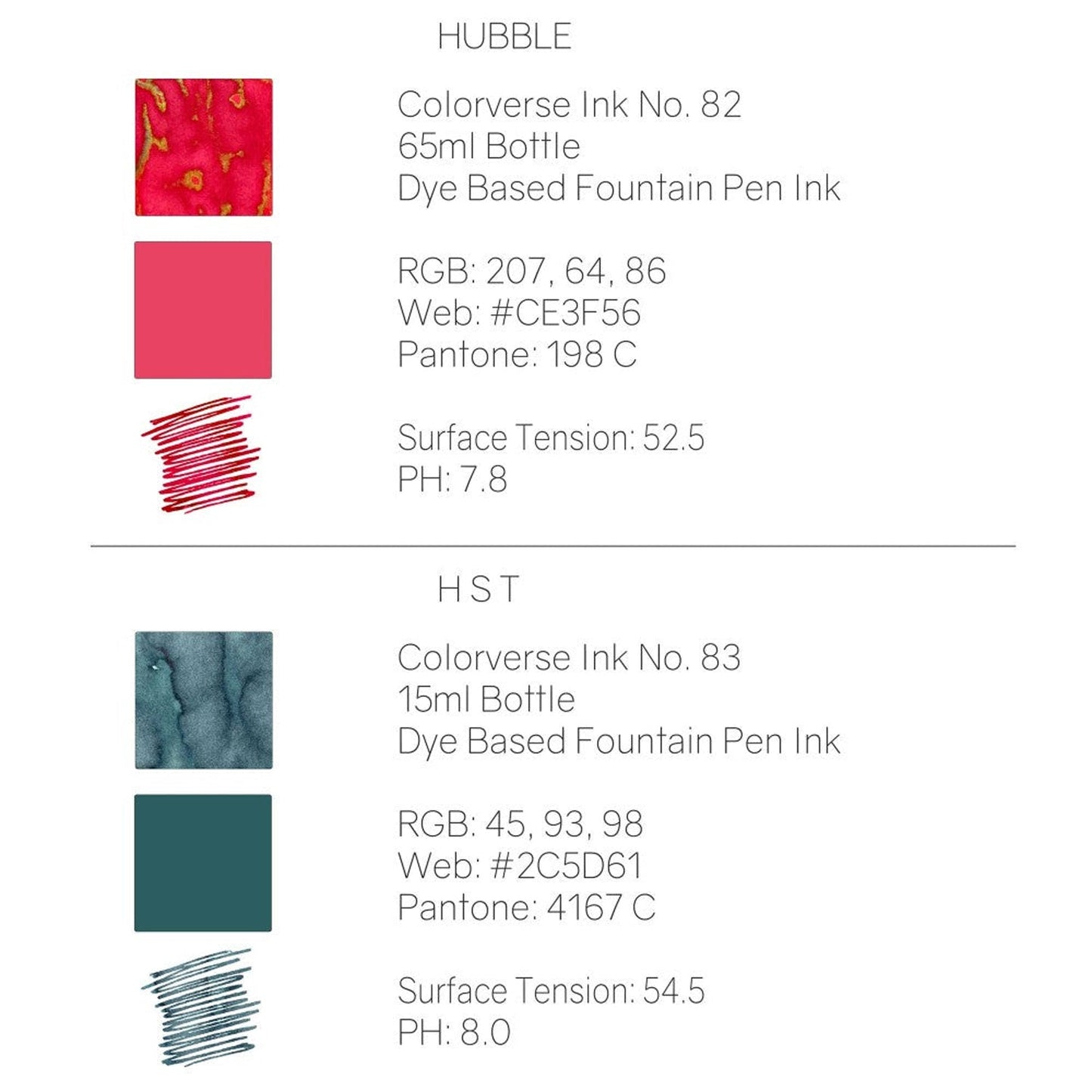 Colorverse Eye On The Universe Season 7 Ink Bottle Set (Hubble/HST - 65 ML/15 ML) E-82/83