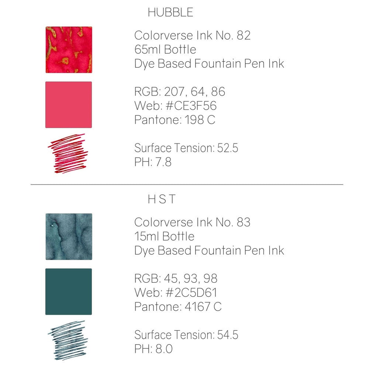 Colorverse Eye On The Universe Season 7 Ink Bottle Set (Hubble/HST - 65 ML/15 ML) E-82/83