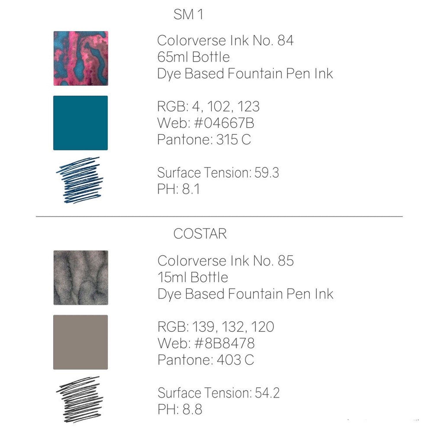 Colorverse Eye On The Universe Season 7 Ink Bottle Set (Sm1/Costar - 65 ML/15 ML) E-84/85