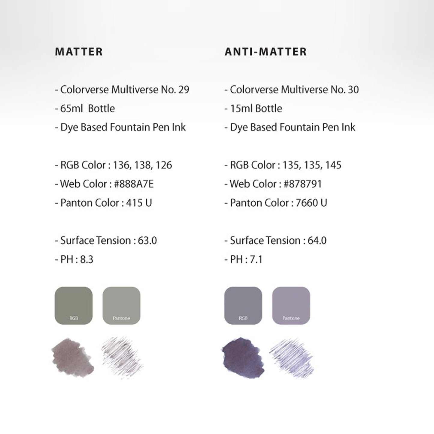 Colorverse Multiverse Season 3 Ink Bottle Set (Matter/Anti-Matter  - 65 ML/15 ML) MV-29/30