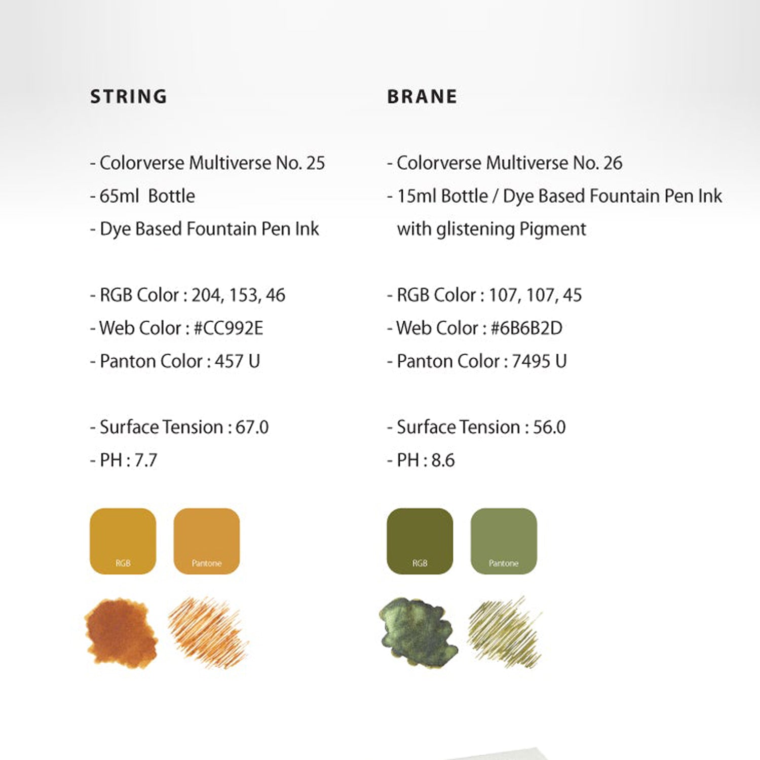Colorverse Multiverse Season 3 Ink Bottle Set (String/Brane - 65 ML/15 ML) MV-25/26
