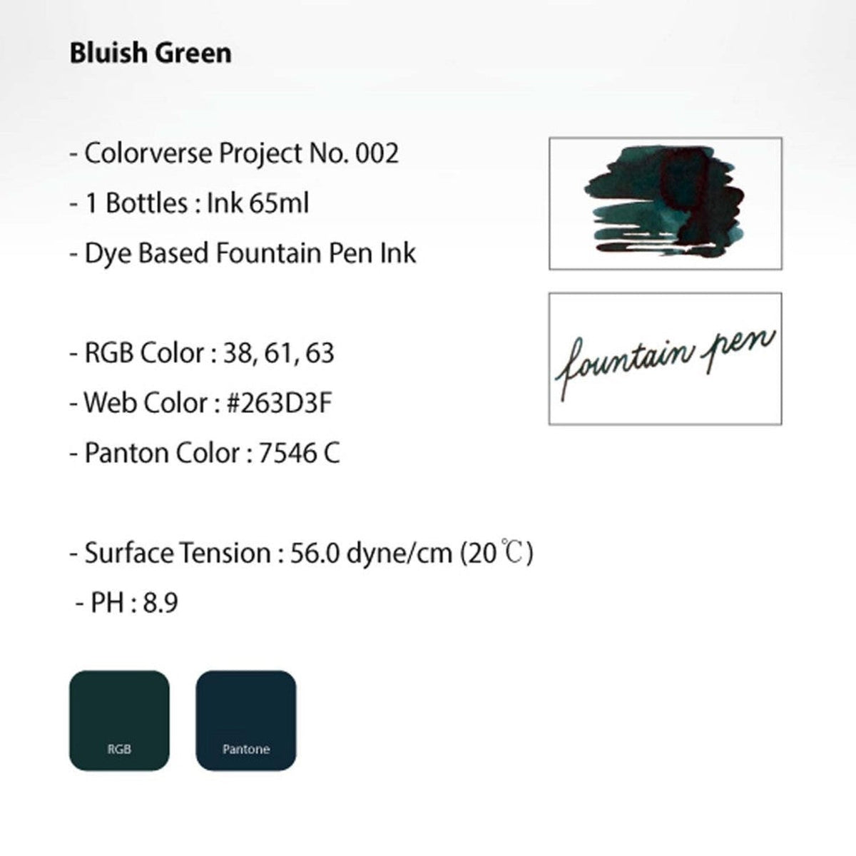 Colorverse Project Ink Bottle (Bluish Green - 65 ML) P-93
