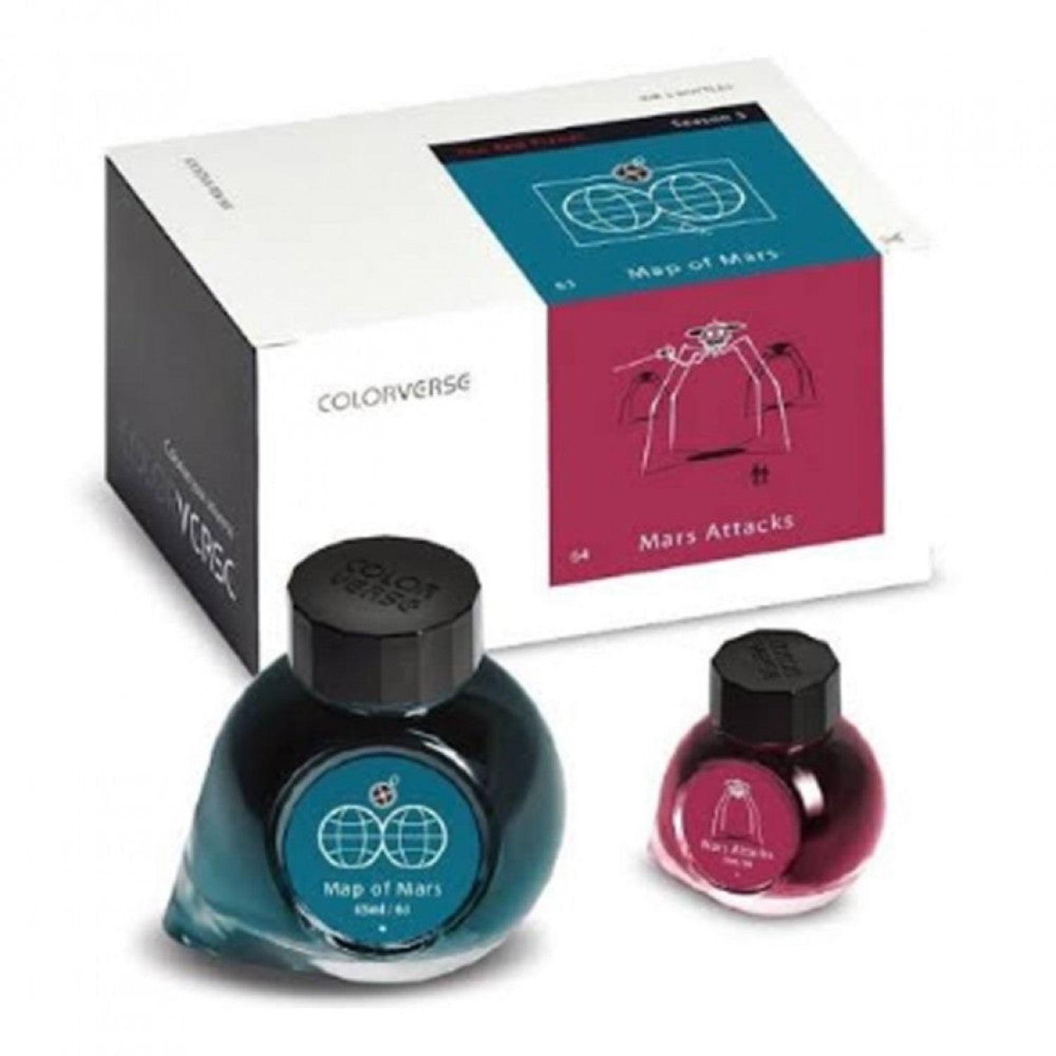 Colorverse The Red Planet Ink Bottle Set (Map of Mars/Mars Attacks - 65 ML/15 ML) R-63/64