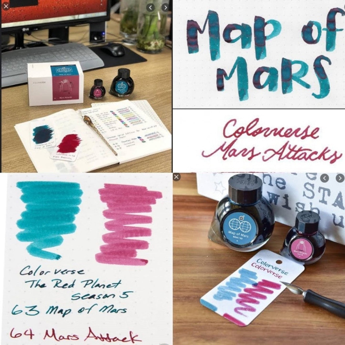 Colorverse The Red Planet Ink Bottle Set (Map of Mars/Mars Attacks - 65 ML/15 ML) R-63/64