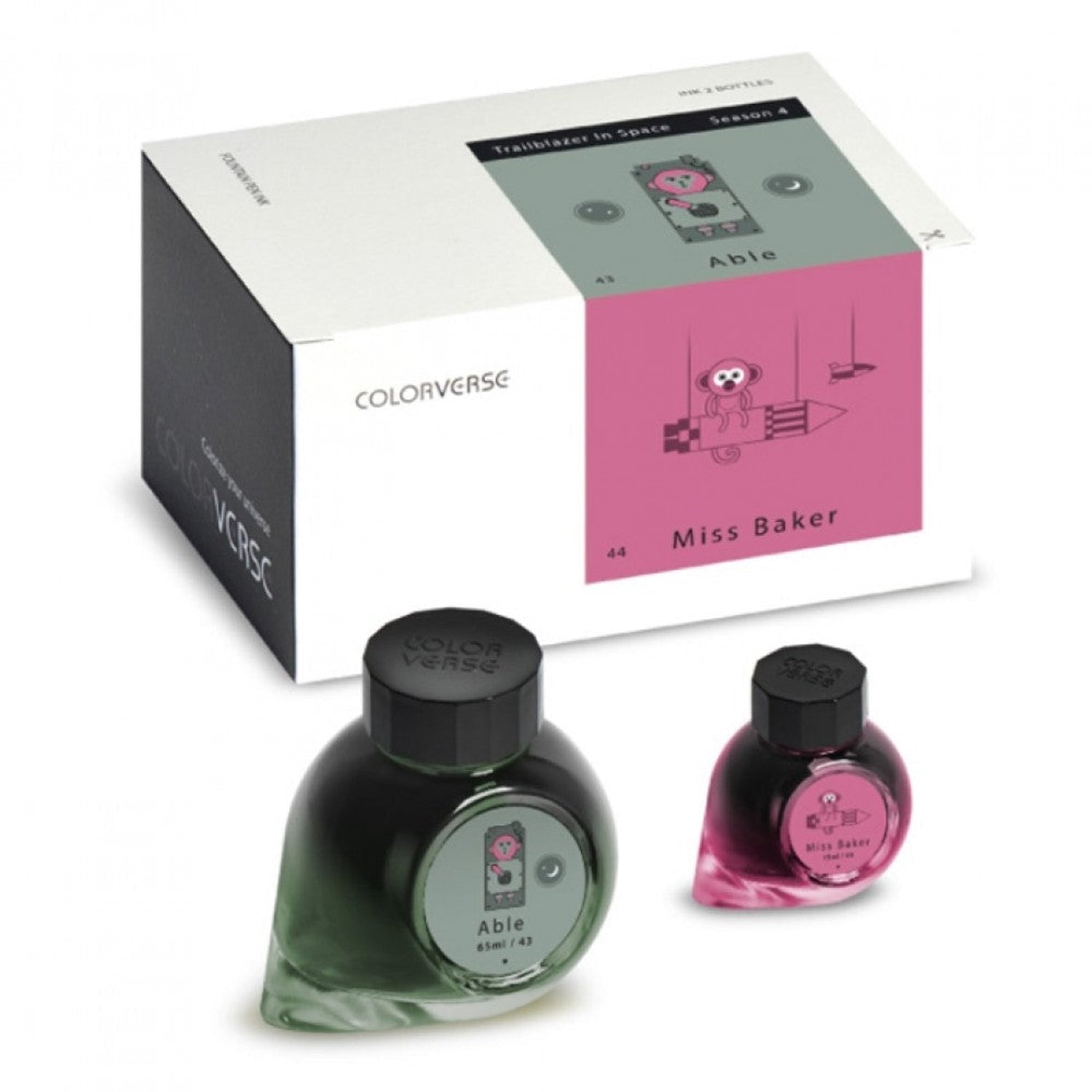 Colorverse Trailblazer In Space Ink Bottle Set (Able/Miss Baker - 65 ML/15 ML) T-43/44