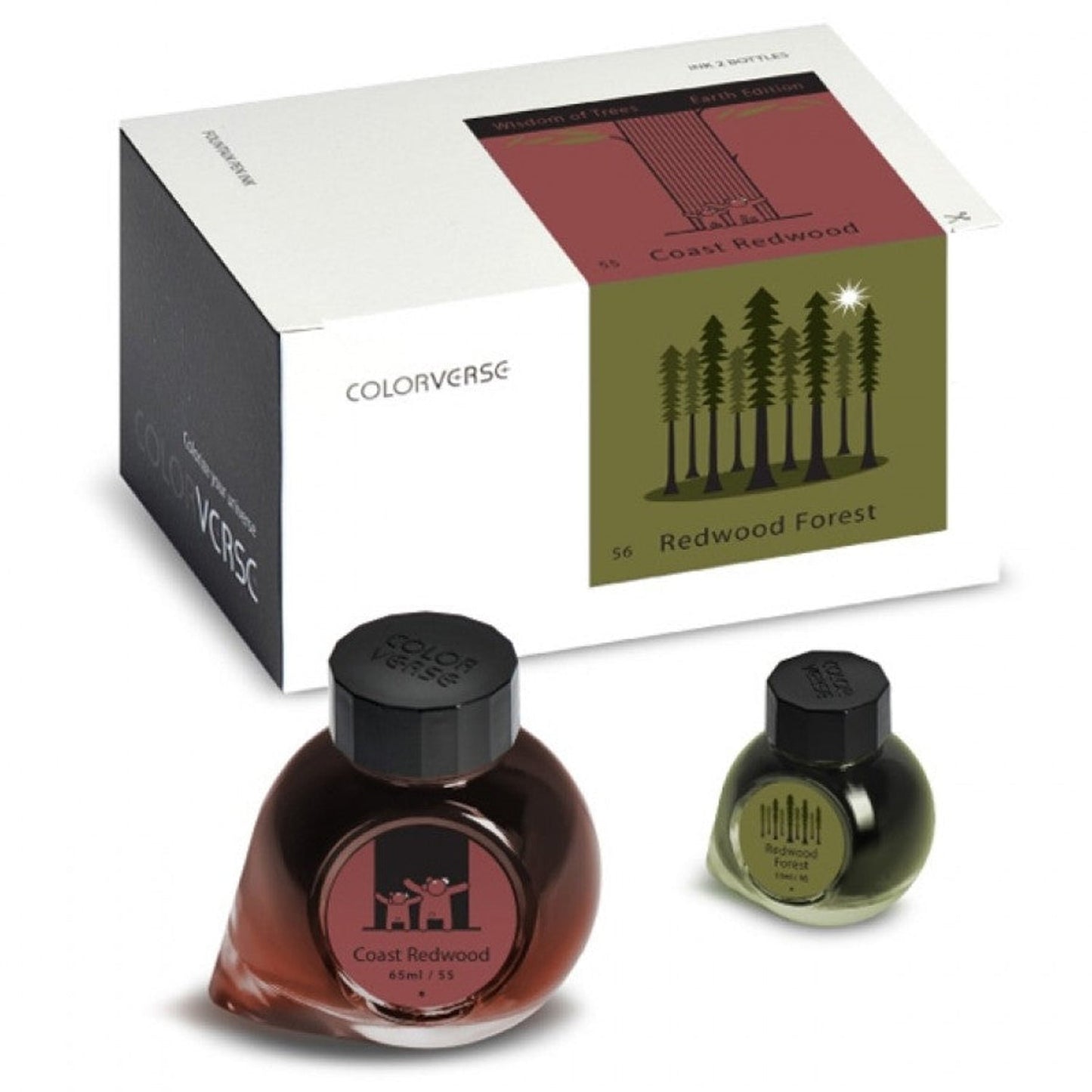 Colorverse Wisdom of Trees Ink Bottle Set (Coast Redwood/Redwood Forest - 65 ML/15 ML) W-55/56