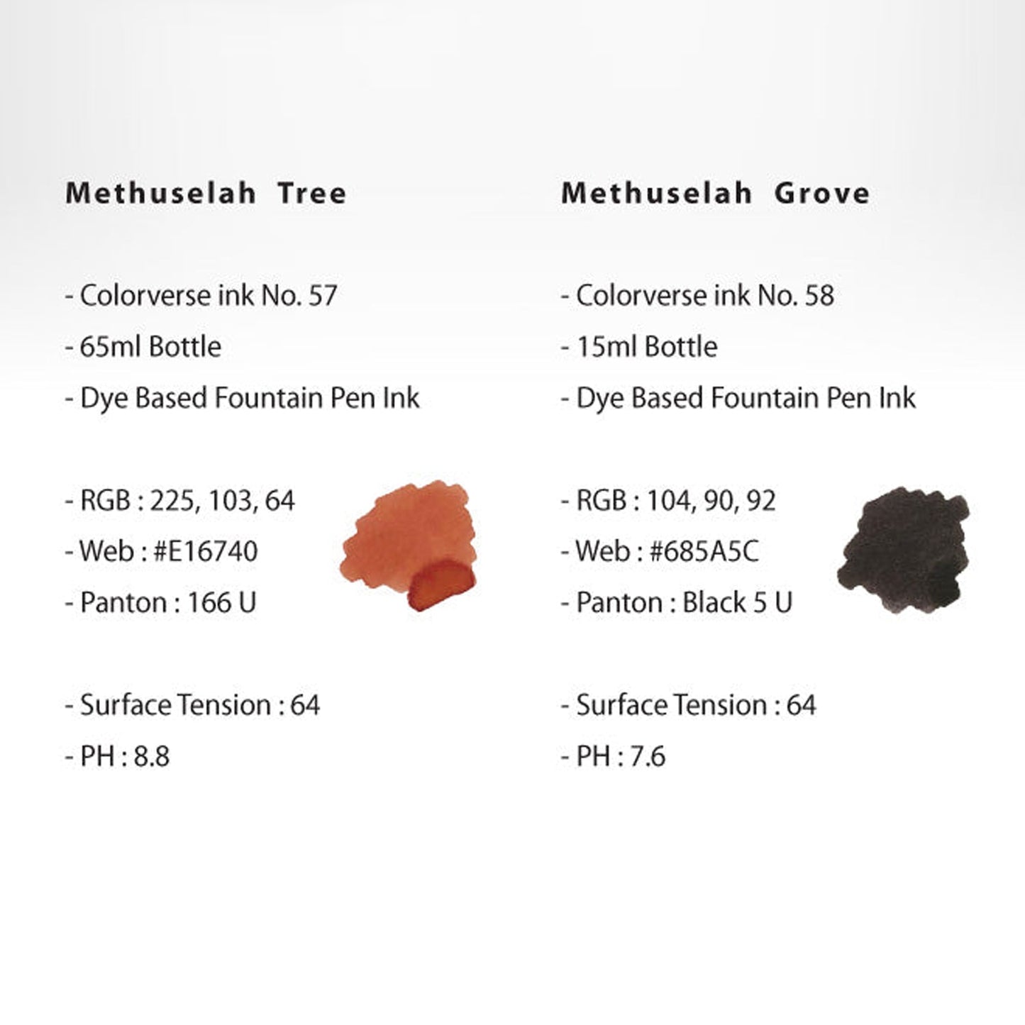 Colorverse Wisdom of Trees Ink Bottle Set (Methuselah Tree/Methuselah Grove - 65 ML/15 ML) W-57/58
