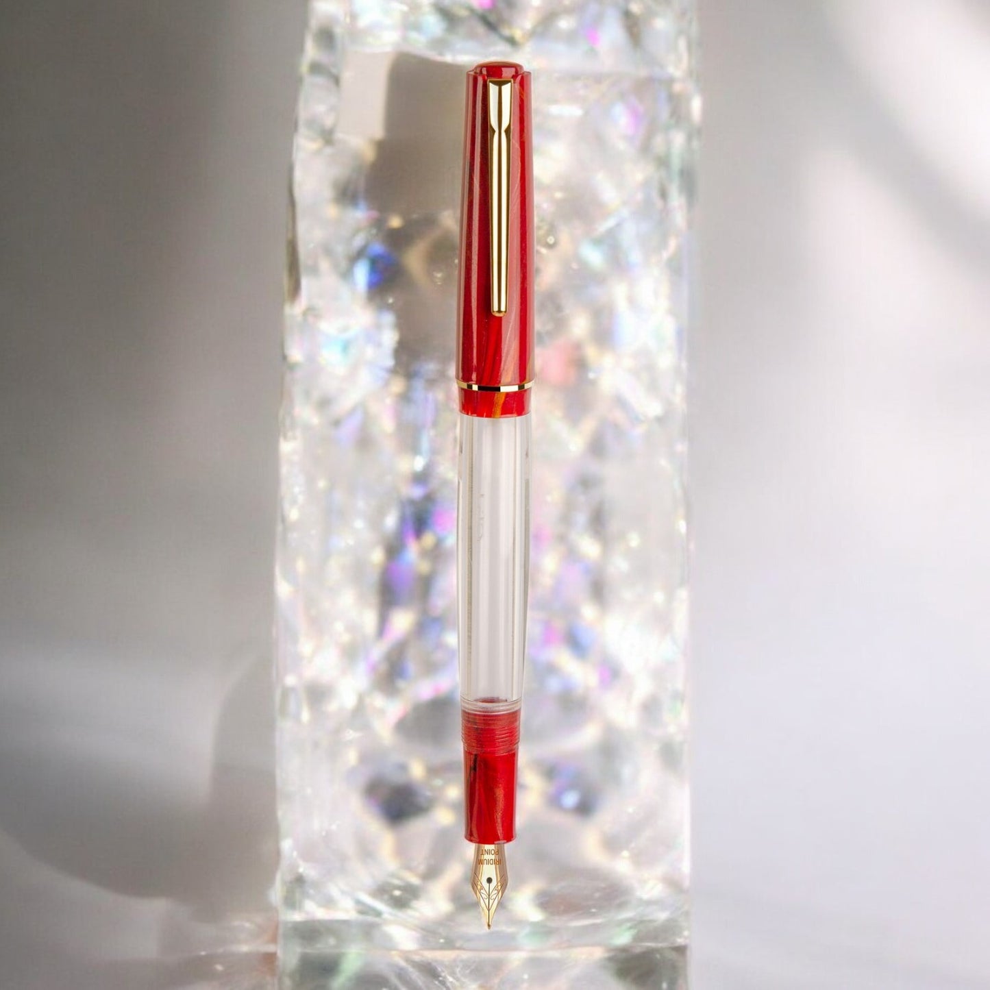 Click Black Bird HT Red Marble GT Fountain Pen CLK1300140RM