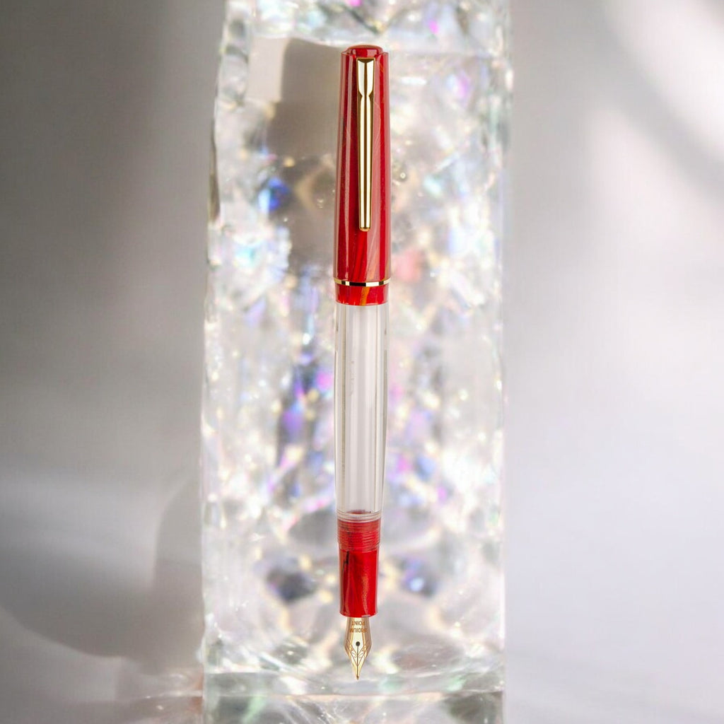 Click Black Bird HT Red Marble GT Fountain Pen CLK1300140RM