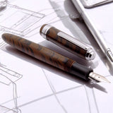 Click Falcon Ebonite Brown/Black Fountain Pen CLK130090EBRBK