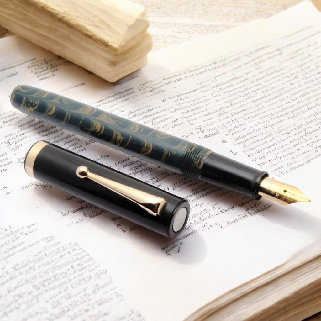 Click Orion Ebonite Teal Blue/Brown GT Fountain Pen CLK1605HETLBUBR