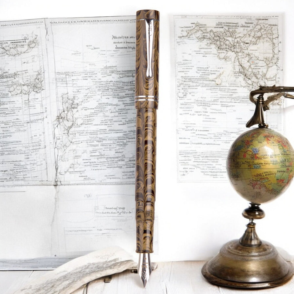 Click Renaissance Ebonite Yellow/Black CT Fountain Pen CLK1400EYBK