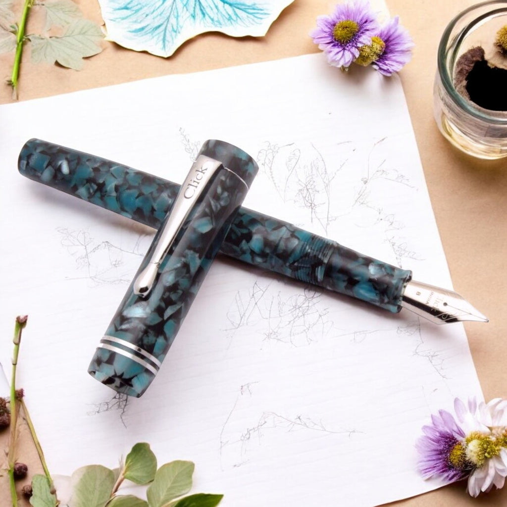 Click Renaissance Glacier Blue CT Fountain Pen CLK1400GBU