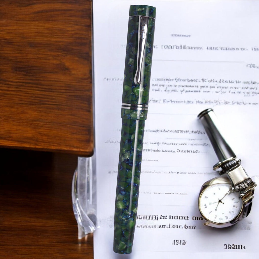 Click Renaissance Jade Green CT Fountain Pen CLK1400JG