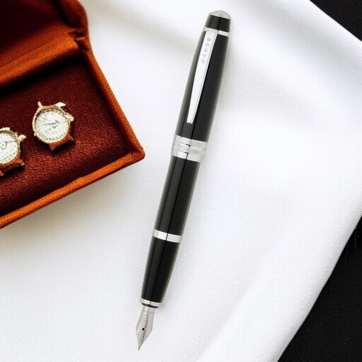 Cross Bailey Black Lacquer CT Fountain Pen