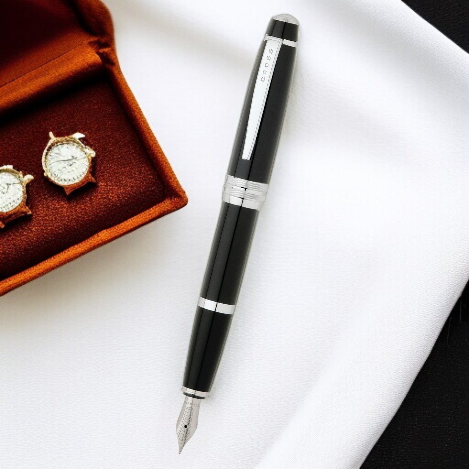 Cross Bailey Black Lacquer CT Fountain Pen