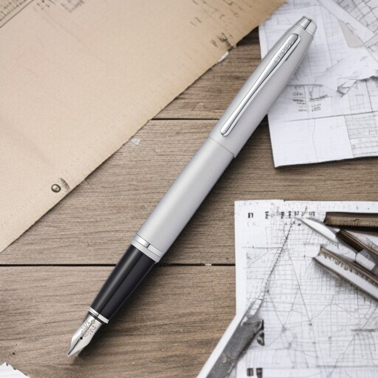 Cross Calais Satin Chrome CT Fountain Pen