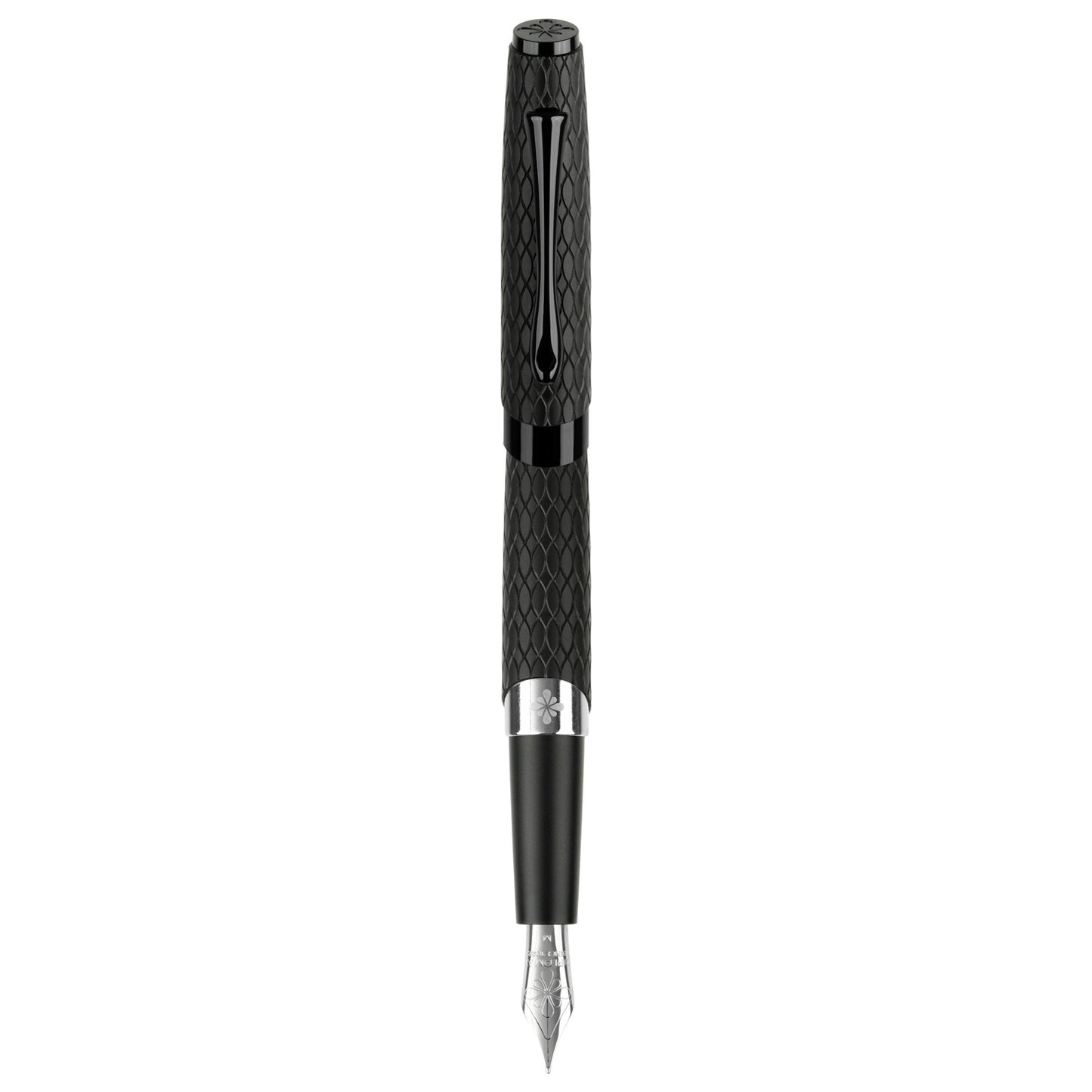 Diplomat Cobra Black Guilloche PVD Fountain Pen