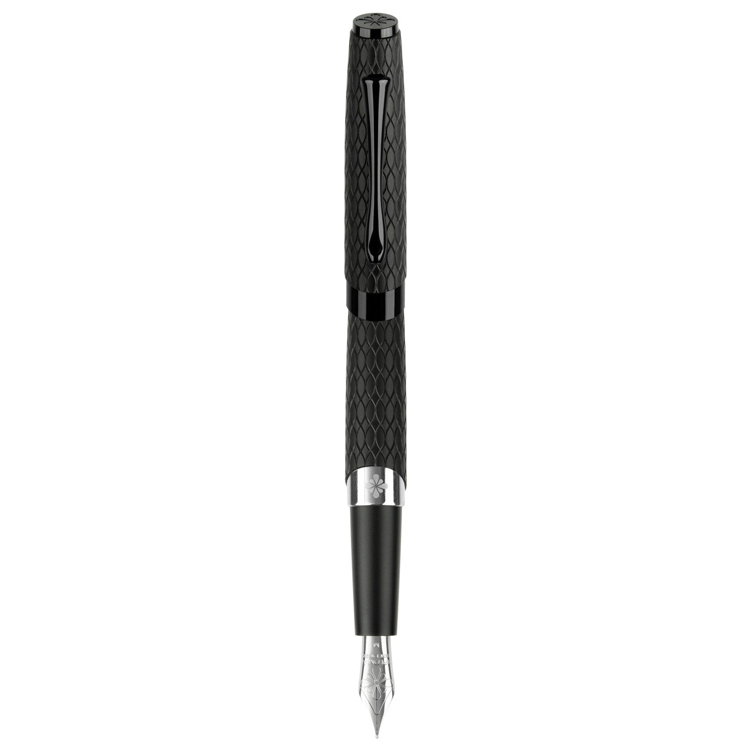 Diplomat Cobra Black Guilloche PVD Fountain Pen