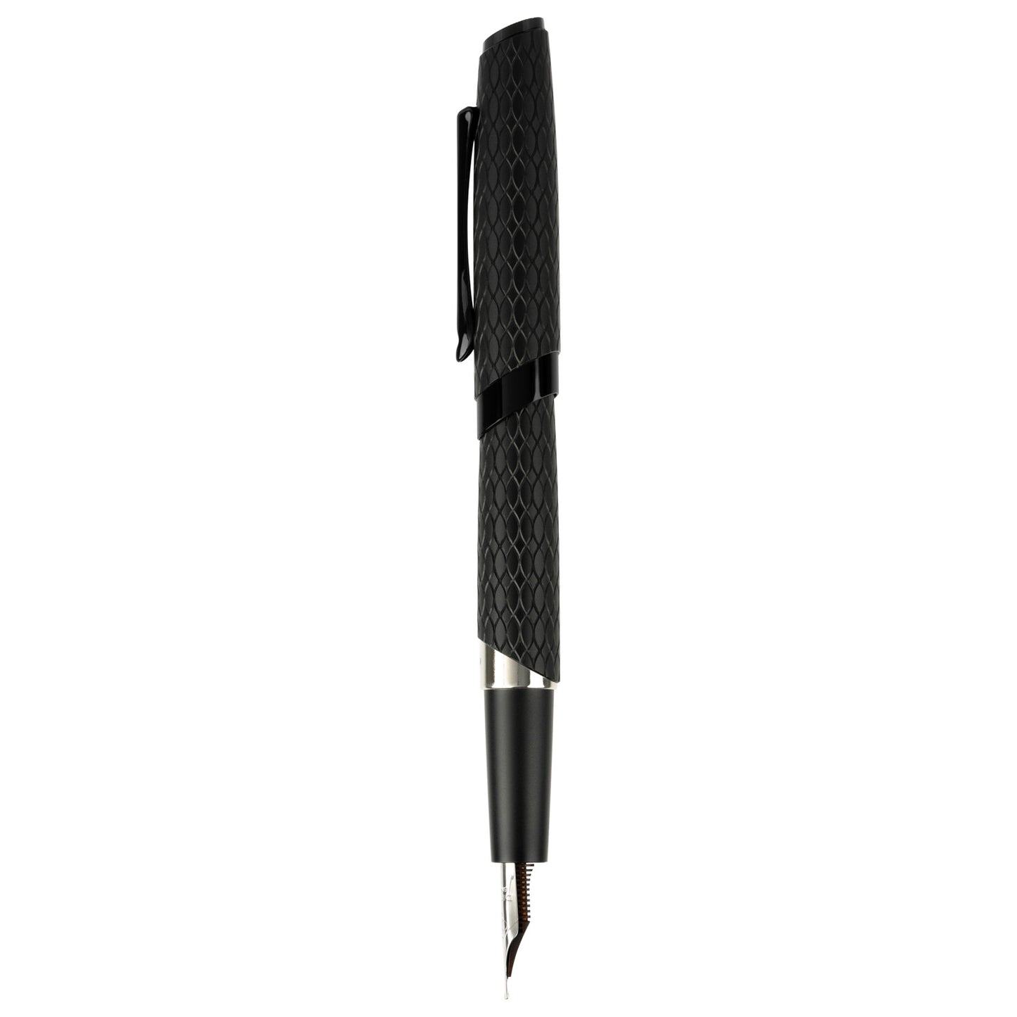 Diplomat Cobra Black Guilloche PVD Fountain Pen