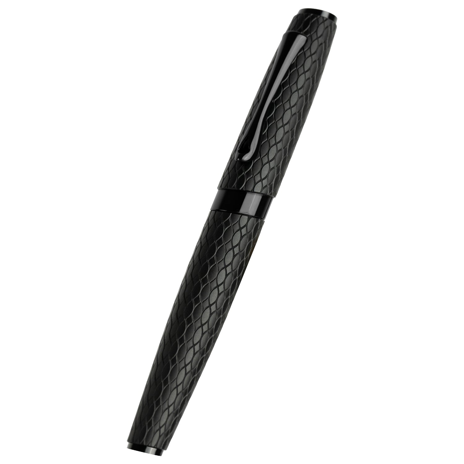 Diplomat Cobra Black Guilloche PVD Fountain Pen