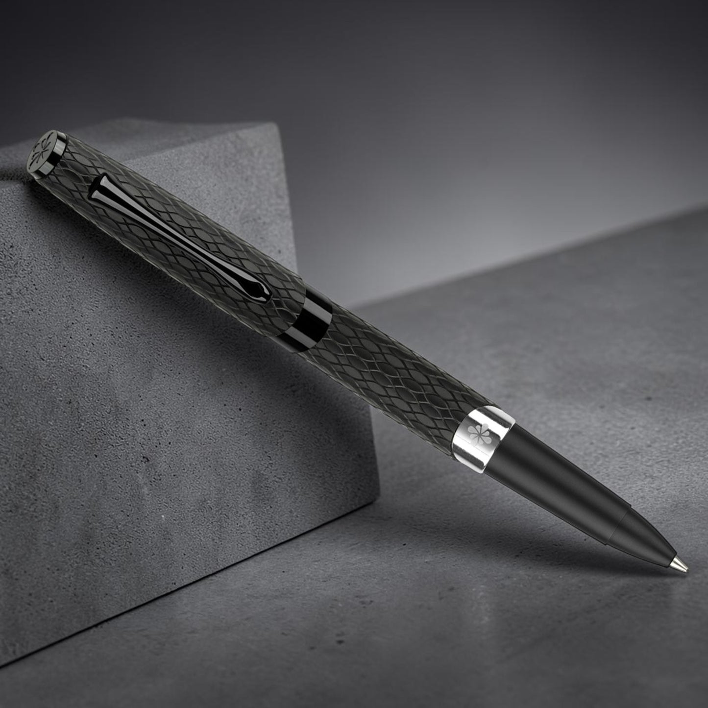 Diplomat Cobra Black Guilloche PVD Roller Ball Pen D41401030