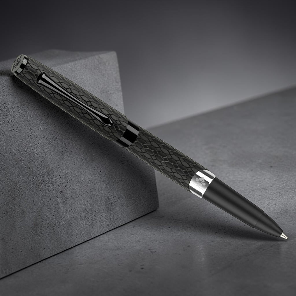 Diplomat Cobra Black Guilloche PVD Roller Ball Pen D41401030