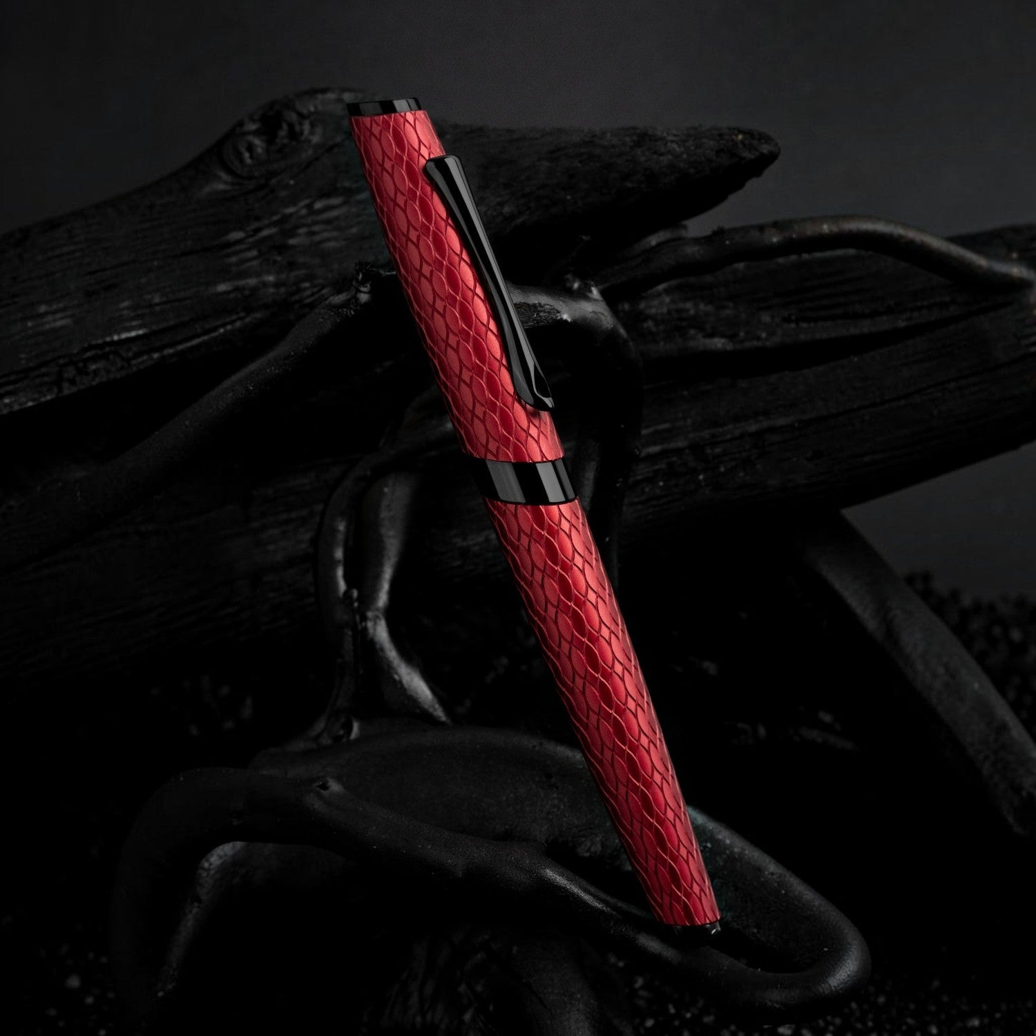 Diplomat Cobra Burgundy Guilloche PVD Fountain Pen