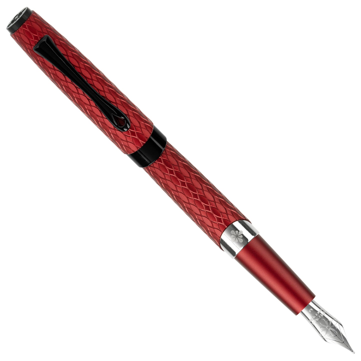 Diplomat Cobra Burgundy Guilloche PVD Fountain Pen