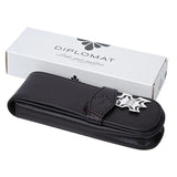 Diplomat Leather Two Pen Case (Black) D41000002