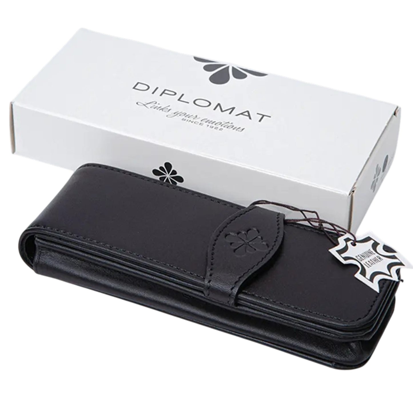 Diplomat Leather Three Pen Case (Black) D41000003