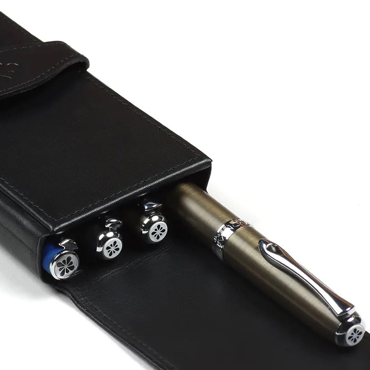 Diplomat Leather Four Pen Case (Black) D41000004