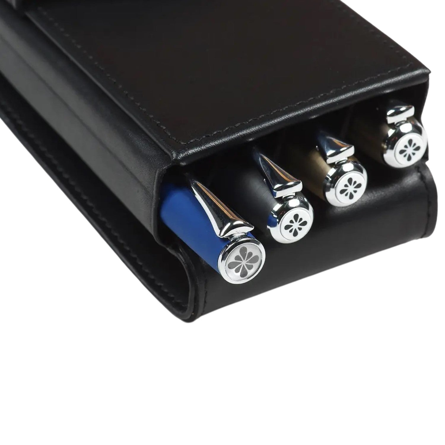 Diplomat Leather Four Pen Case (Black) D41000004