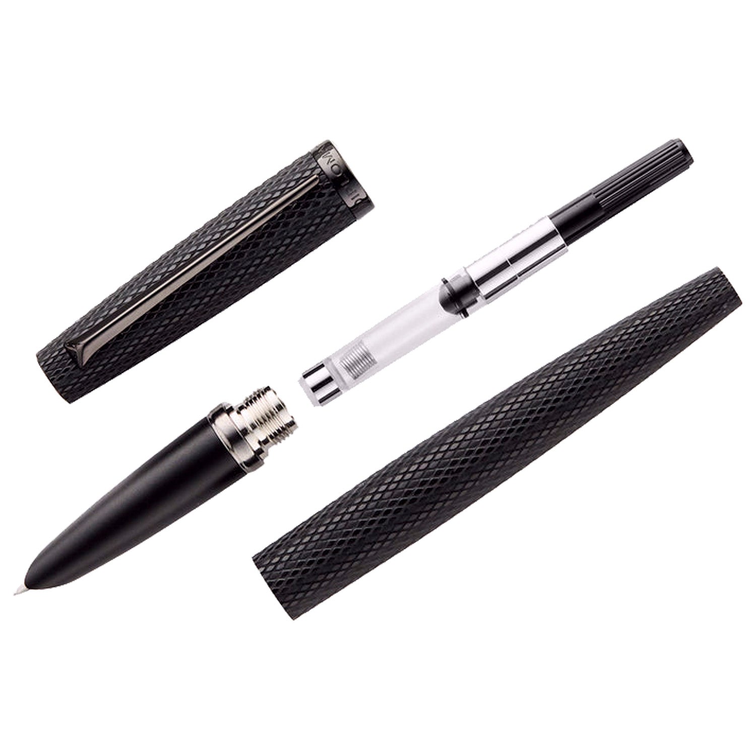 Penna Stilografica DIPLOMAT Viper - Corpo In Alluminio Guilloche, Design Pelle Di Rettile, 5 Anni Garanzia