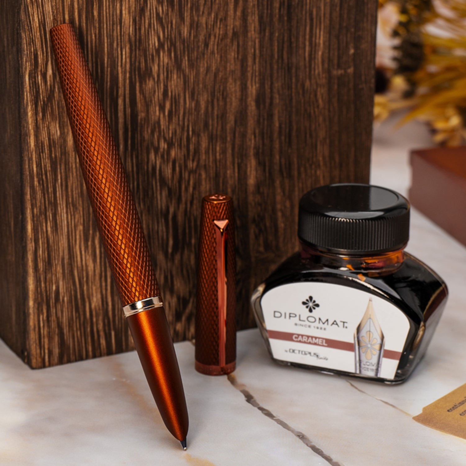 Diplomat Viper Brown Guilloche Fountain Pen