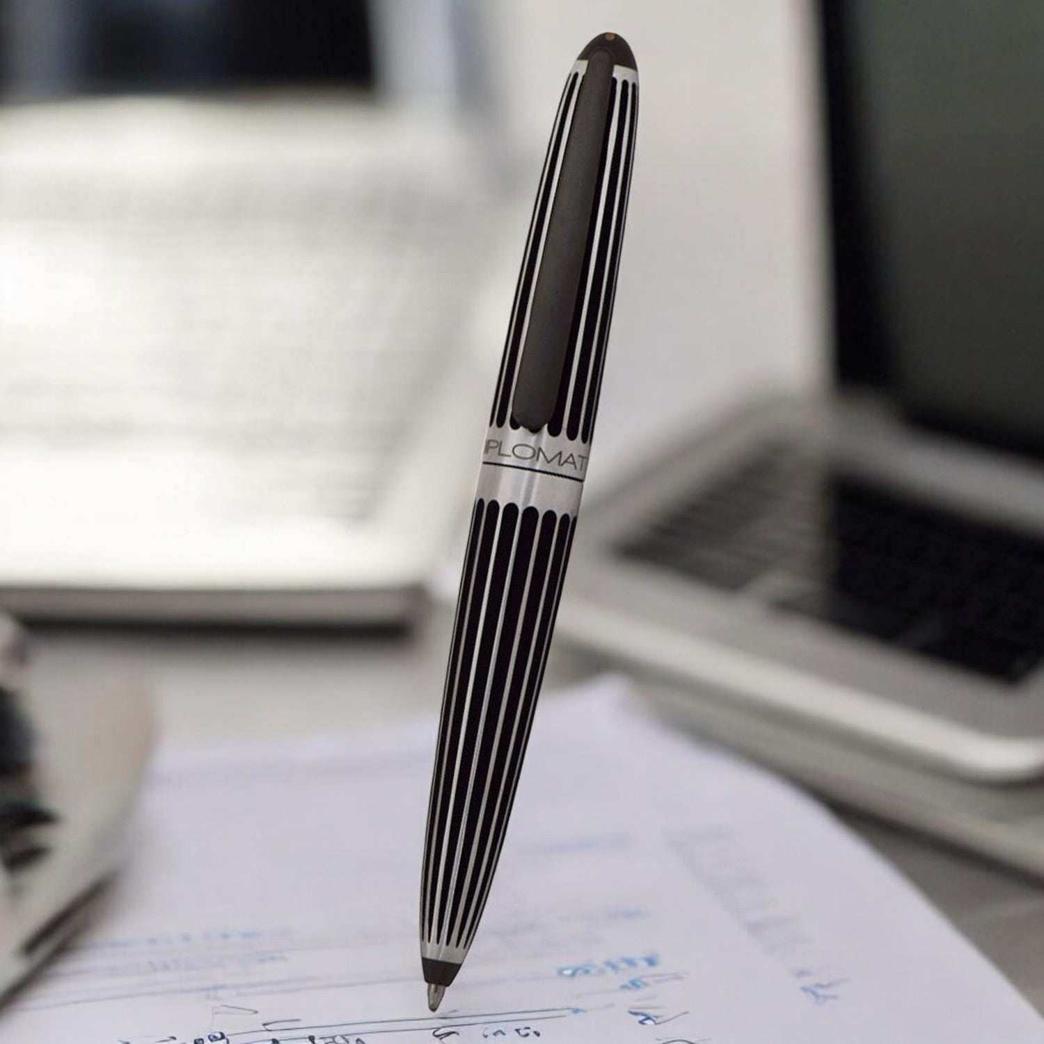 Diplomat Aero Stripes Black Ballpoint Pen