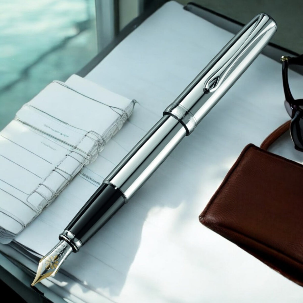 Diplomat Excellence A2 Chrome 14K Gold Fountain Pen