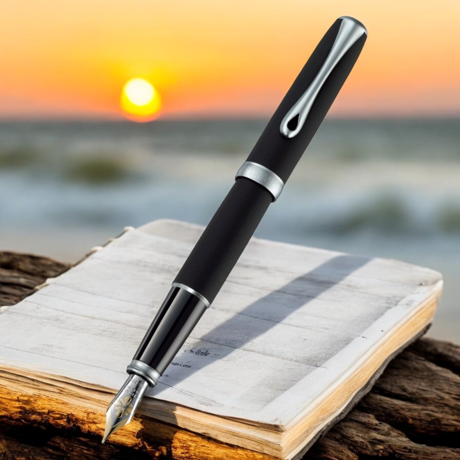 Diplomat Excellence A2 Lapis Black Matt Chrome 14K Gold Fountain Pen