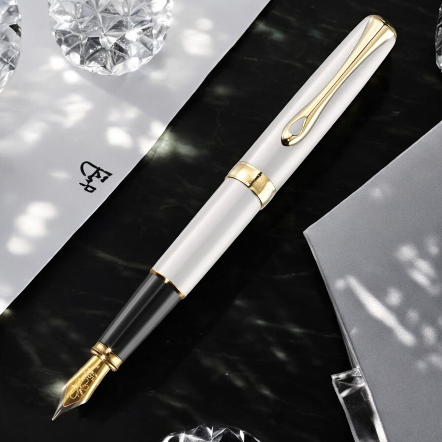 Diplomat Excellence A2 Pearl White Gold Fountain Pen