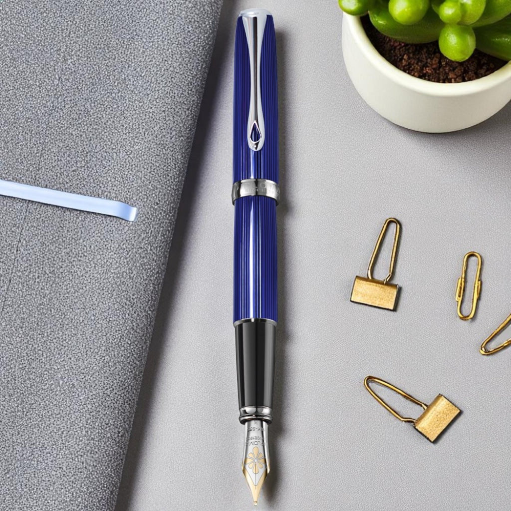 Diplomat Excellence A2 Skyline Blue/Chrome 14K Gold Fountain Pen
