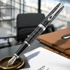 Diplomat Excellence A Plus Rhomb Guilloche Lapis Black 14K Gold Fountain Pen