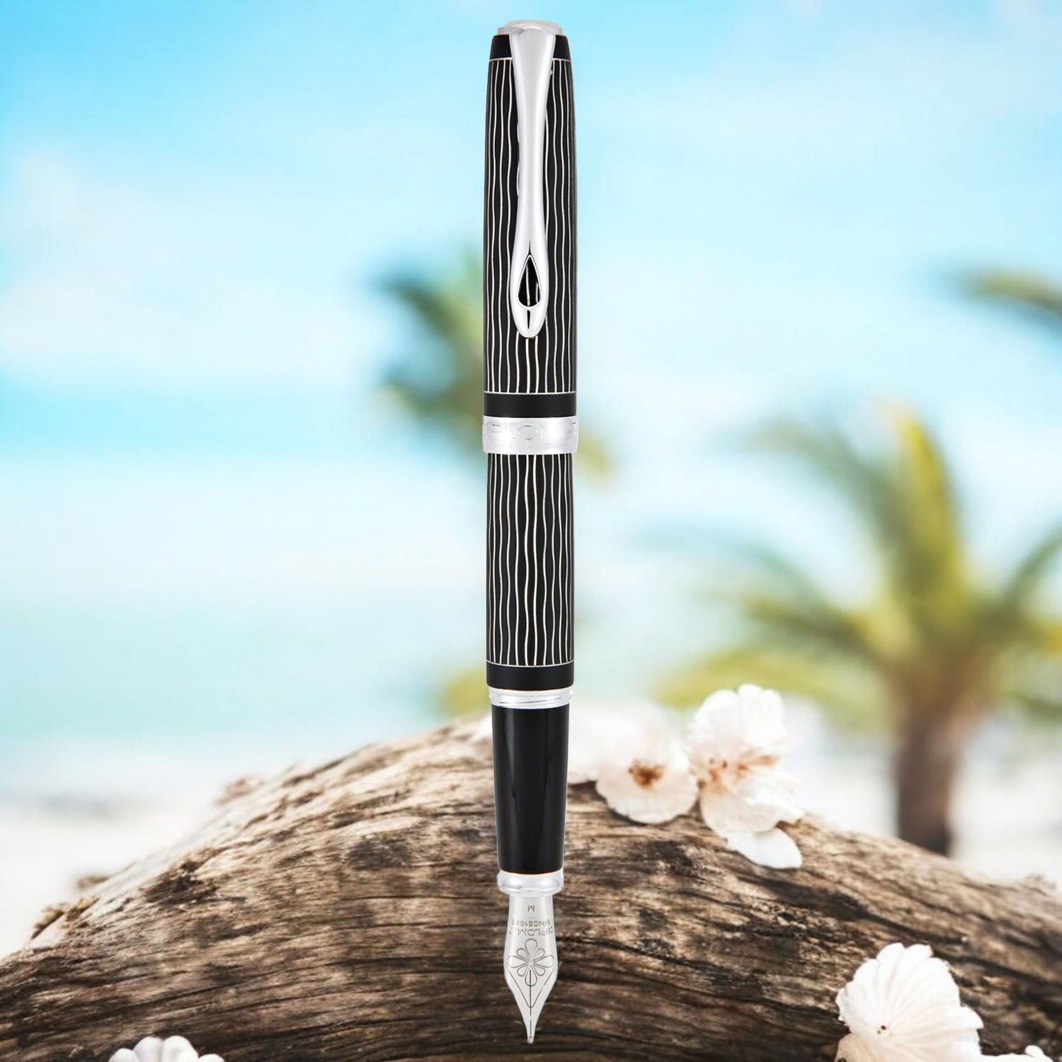 Diplomat Excellence A Plus Wave Guilloche Lapis Black Fountain Pen