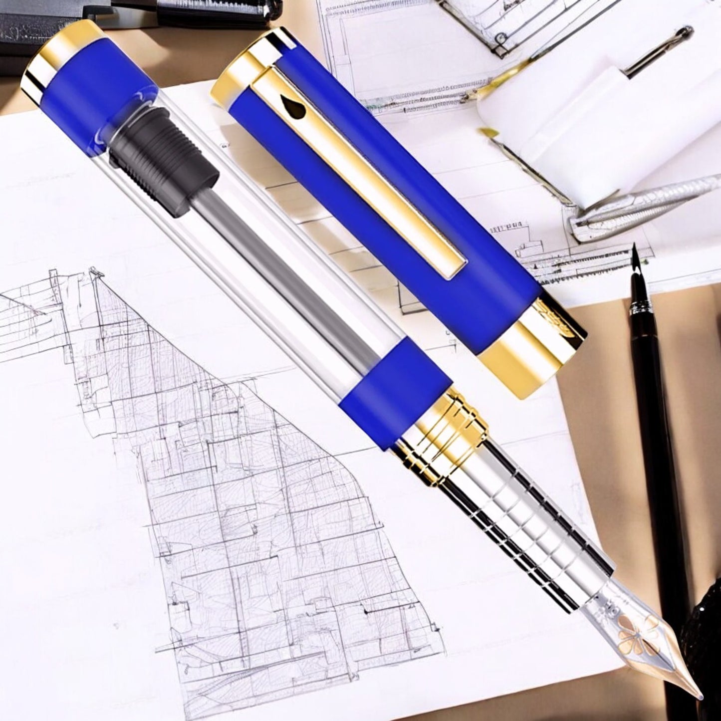 Diplomat Nexus Demo Blue GT 14CT Fountain Pen