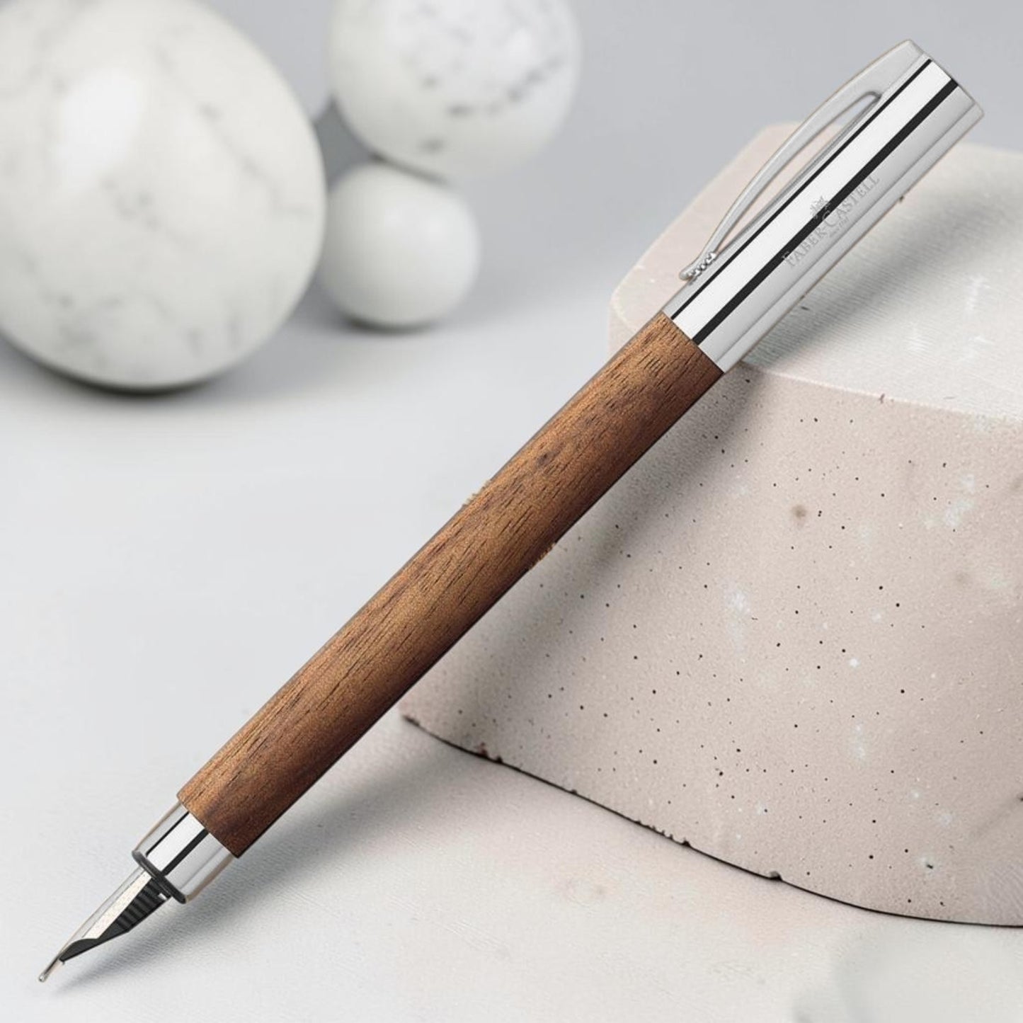 Faber-Castell Design Ambition Walnut Wood Brown CT Fountain Pen