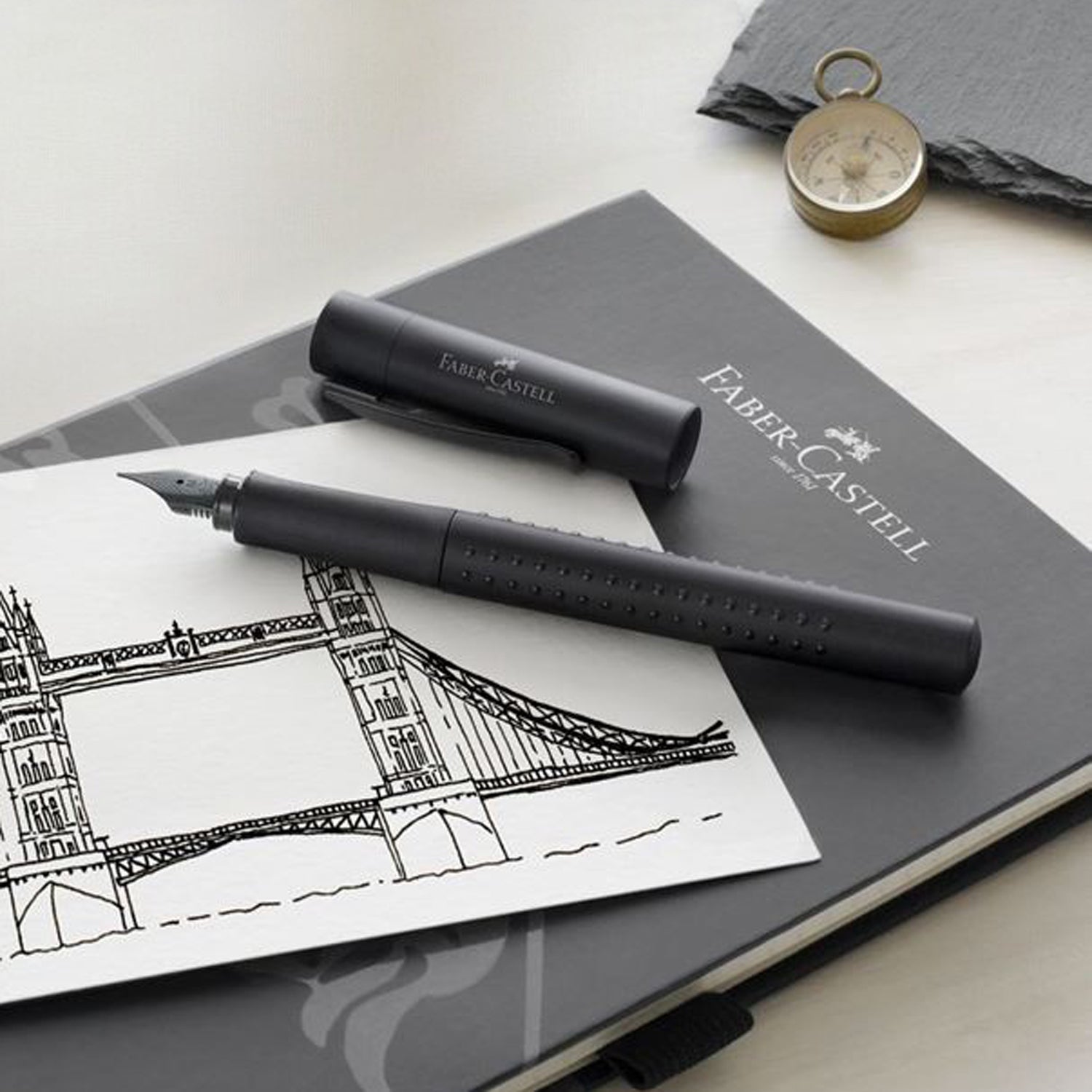 Faber-Castell Design Grip 2011 All Black PVD Fountain Pen